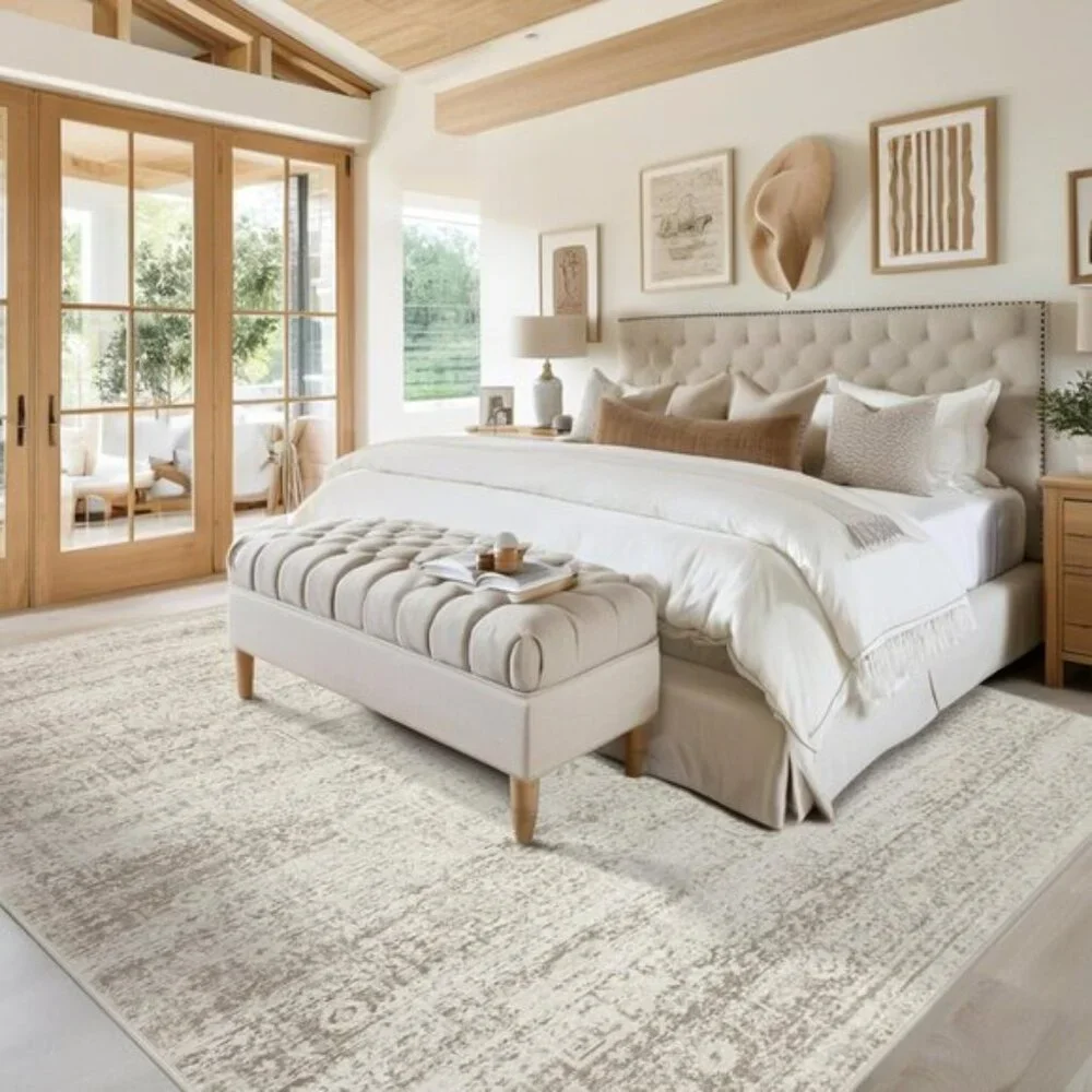 New 8x10 Washable Area Rug Vintage Soft Non-Slip Carpet for Living Room Home
